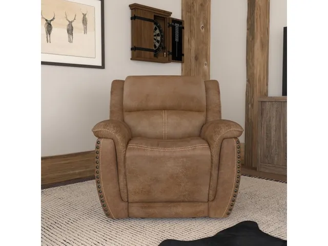 Beau Silt Fabric Power Recliner with Power Headrest - Alternative View