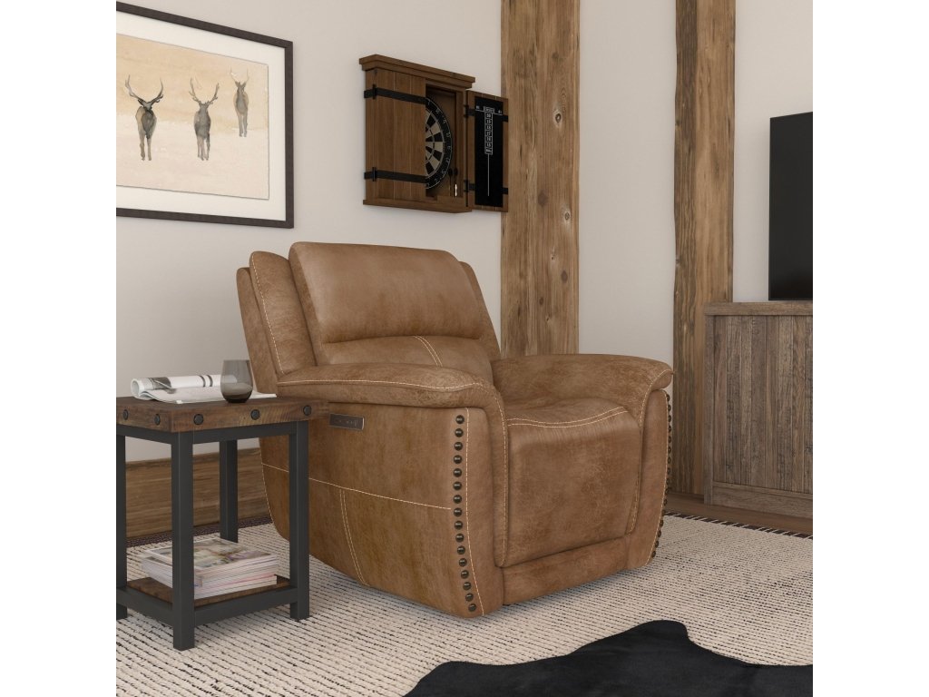 Beau Silt Fabric Power Recliner with Power Headrest - image 5