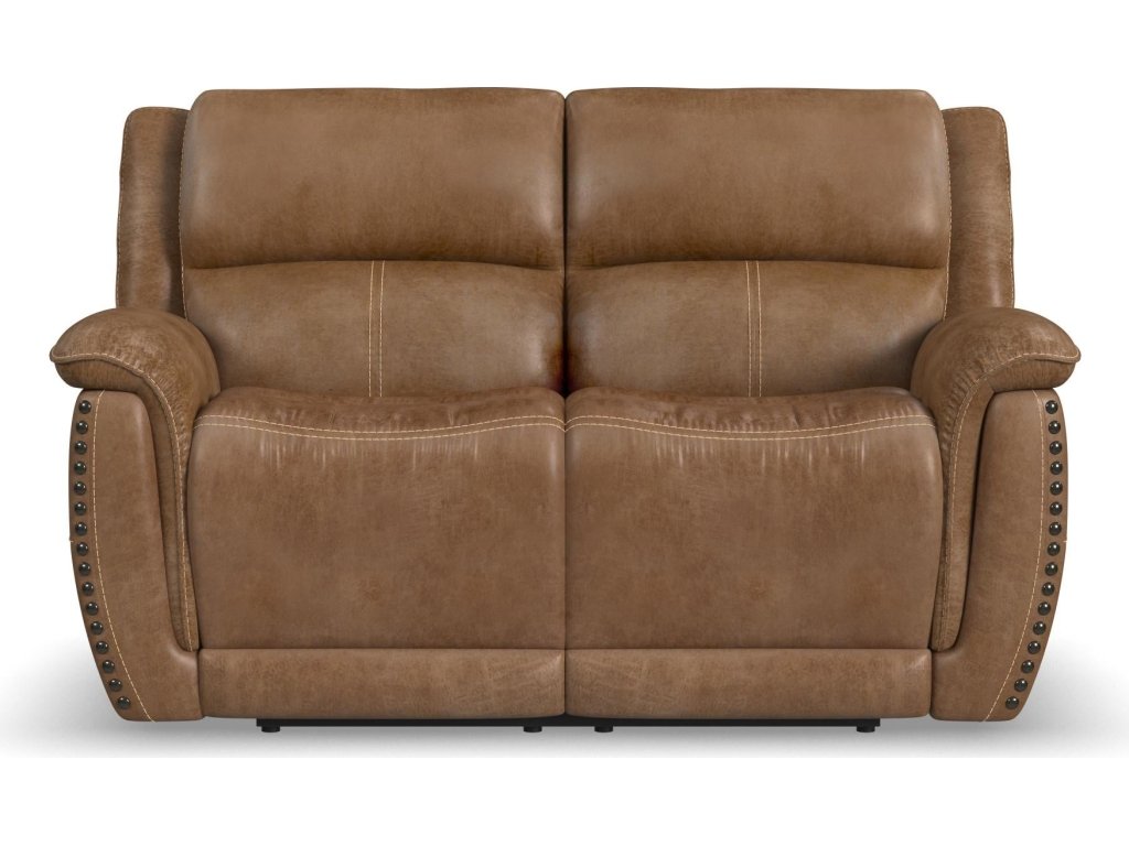 Beau Silt Fabric Power Reclining Loveseat with Power Headrests - image 2