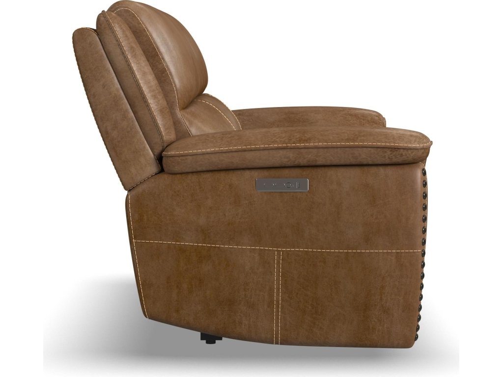 Beau Silt Fabric Power Reclining Loveseat with Power Headrests - image 3