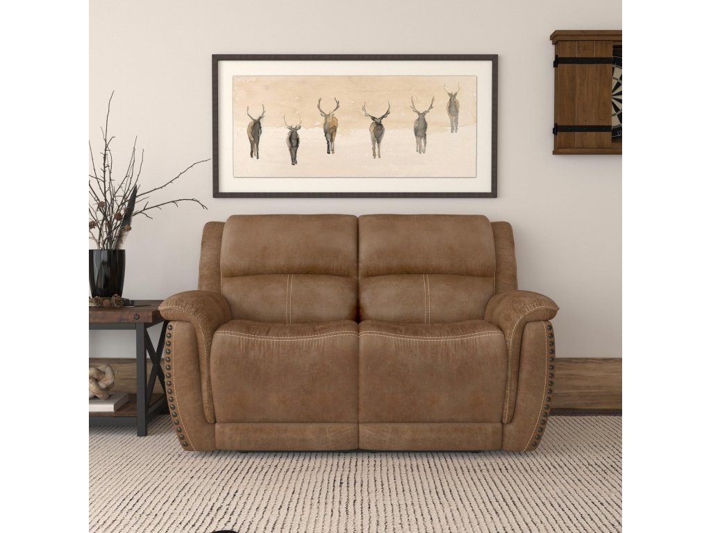 Beau Silt Fabric Power Reclining Loveseat with Power Headrests - image 5