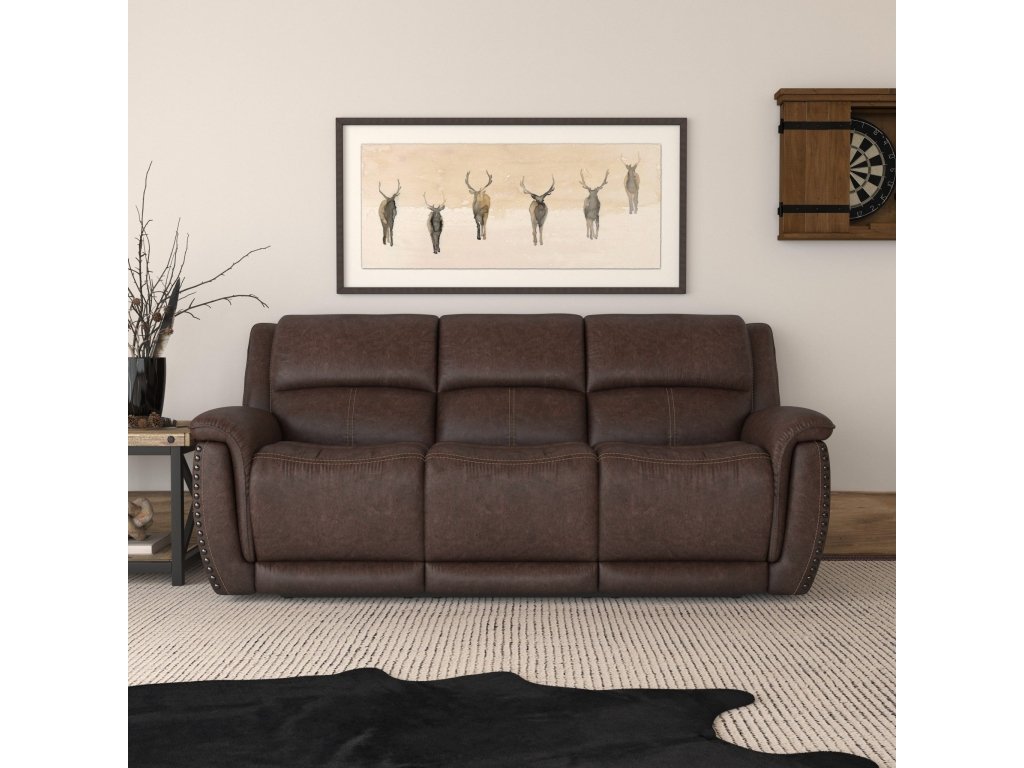 Beau Sable Fabric Power Reclining Sofa with Power Headrests - image 6