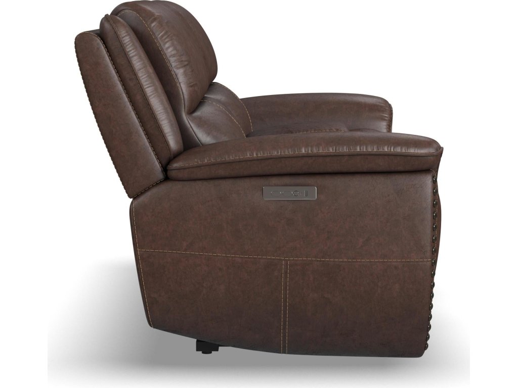 Beau Sable Fabric Power Reclining Loveseat with Console & Power Headrests - image 3