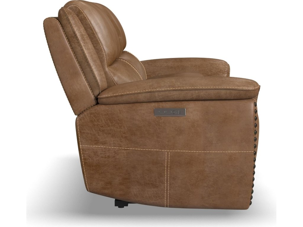 Beau Silt Fabric Power Reclining Loveseat with Console & Power Headrests - image 3