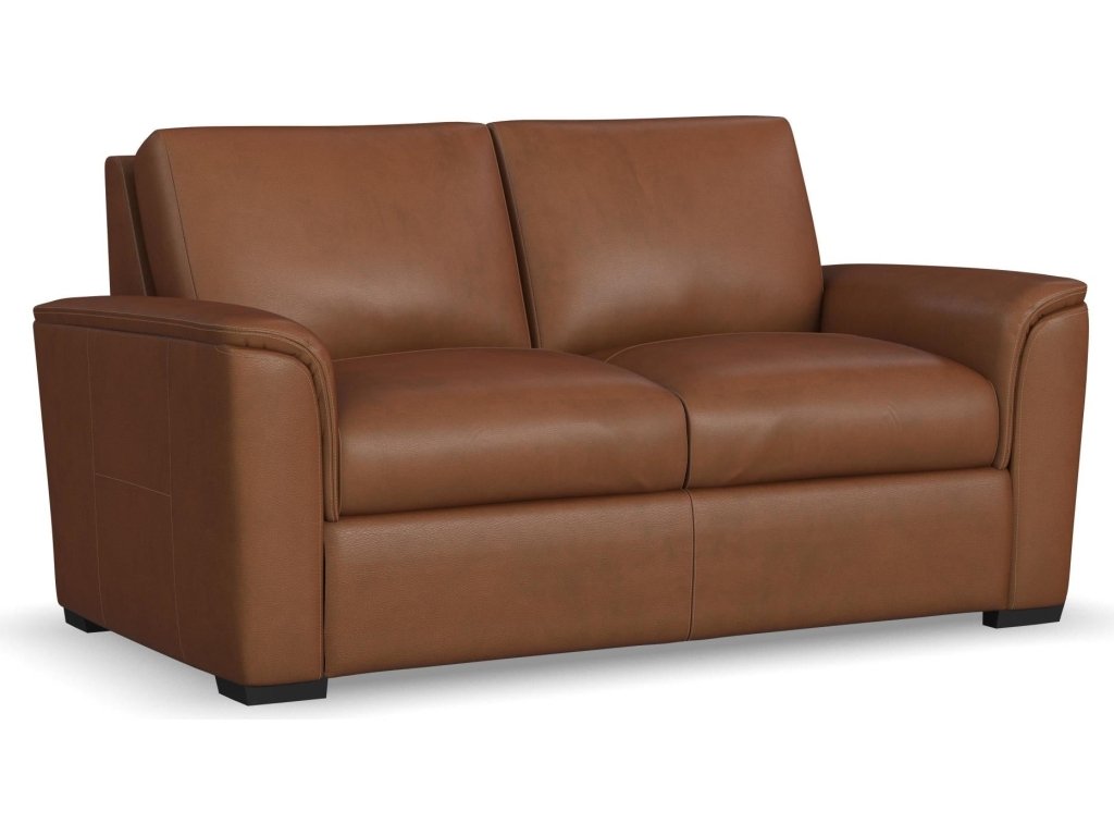 Henry Caramel Leather Loveseat - image 4