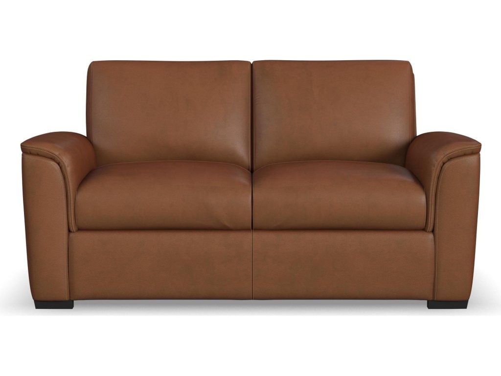 Henry Caramel Leather Loveseat - image 5