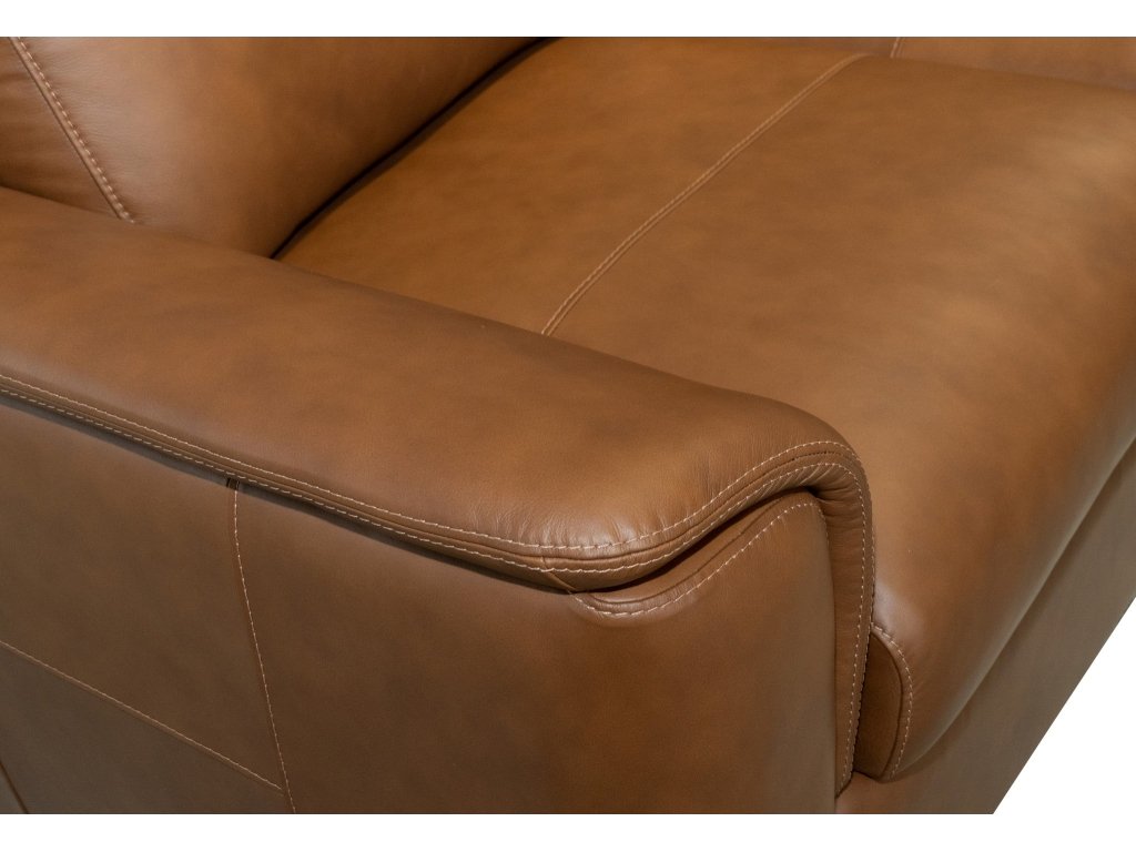 Henry Caramel Leather Loveseat - image 8