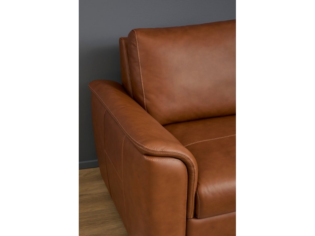 Henry Caramel Leather Sofa - image 5