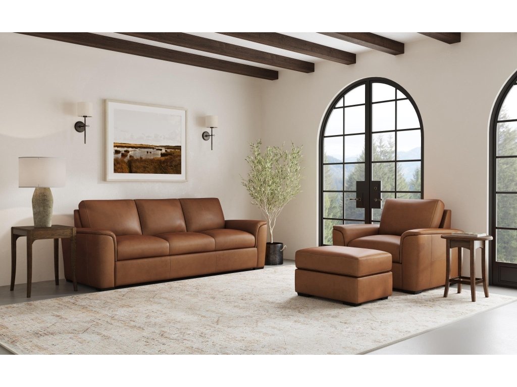 Henry Caramel Leather Sofa - image 8