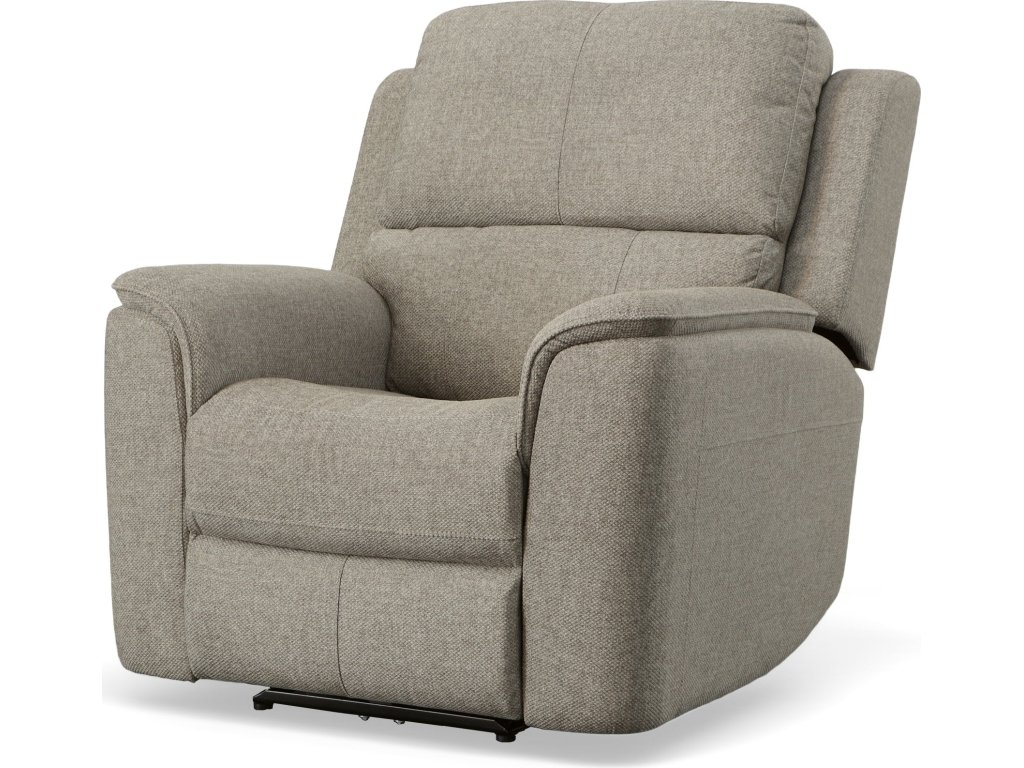 Henry Fog Fabric Power Recliner with Power Headrest & Lumbar - main image