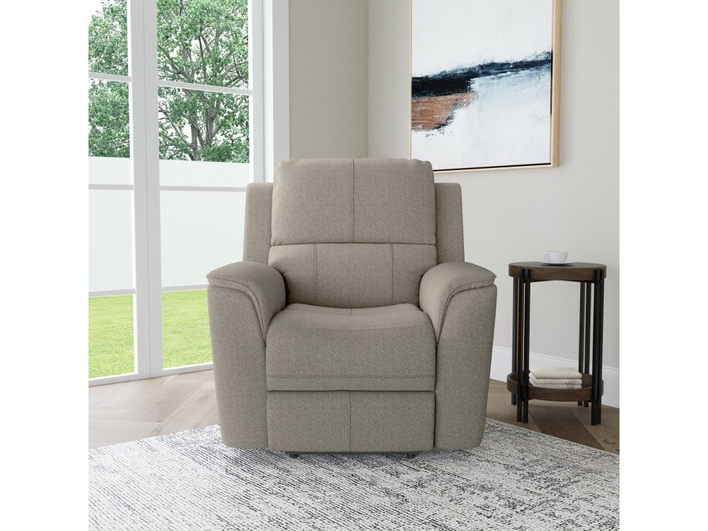Henry Fog Fabric Power Recliner with Power Headrest & Lumbar - image 1