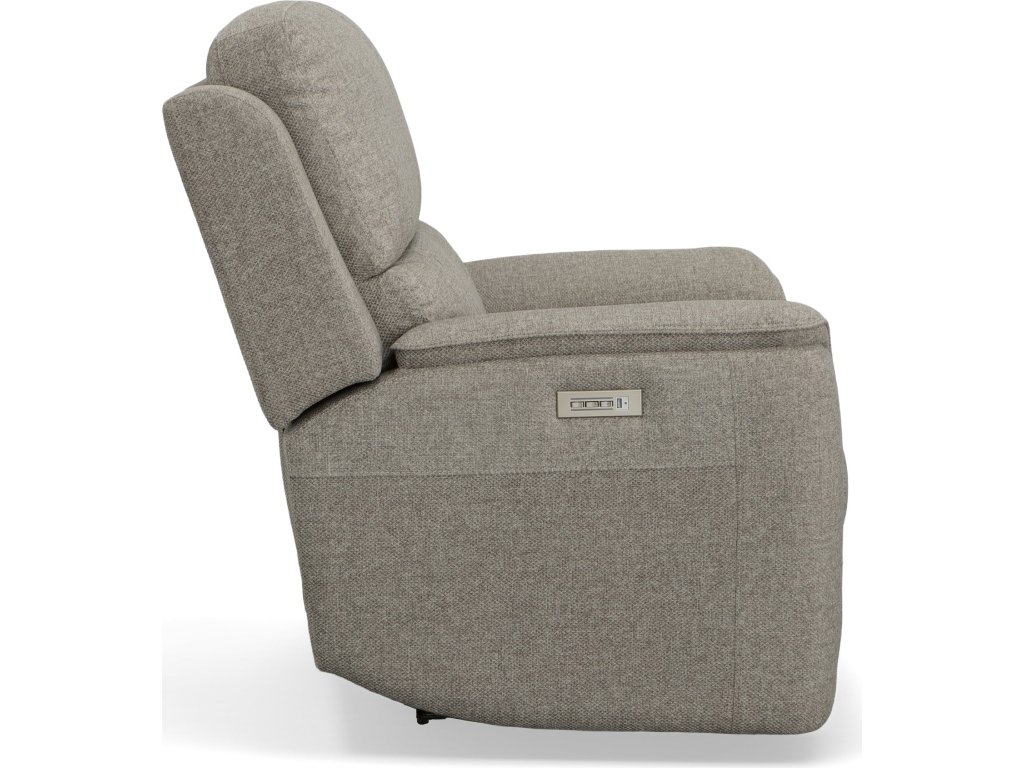 Henry Fog Fabric Power Recliner with Power Headrest & Lumbar - image 3