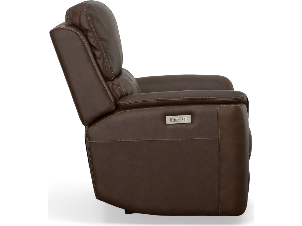 Henry Burnt Umber Leather Power Recliner with Power Headrest & Lumbar - image 3