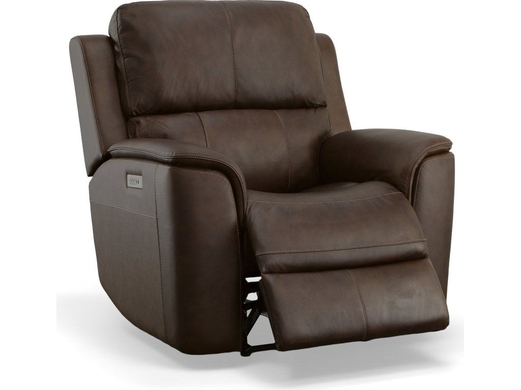 Henry Burnt Umber Leather Power Recliner with Power Headrest & Lumbar - image 5