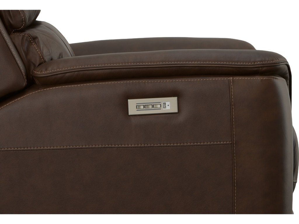 Henry Burnt Umber Leather Power Recliner with Power Headrest & Lumbar - image 6