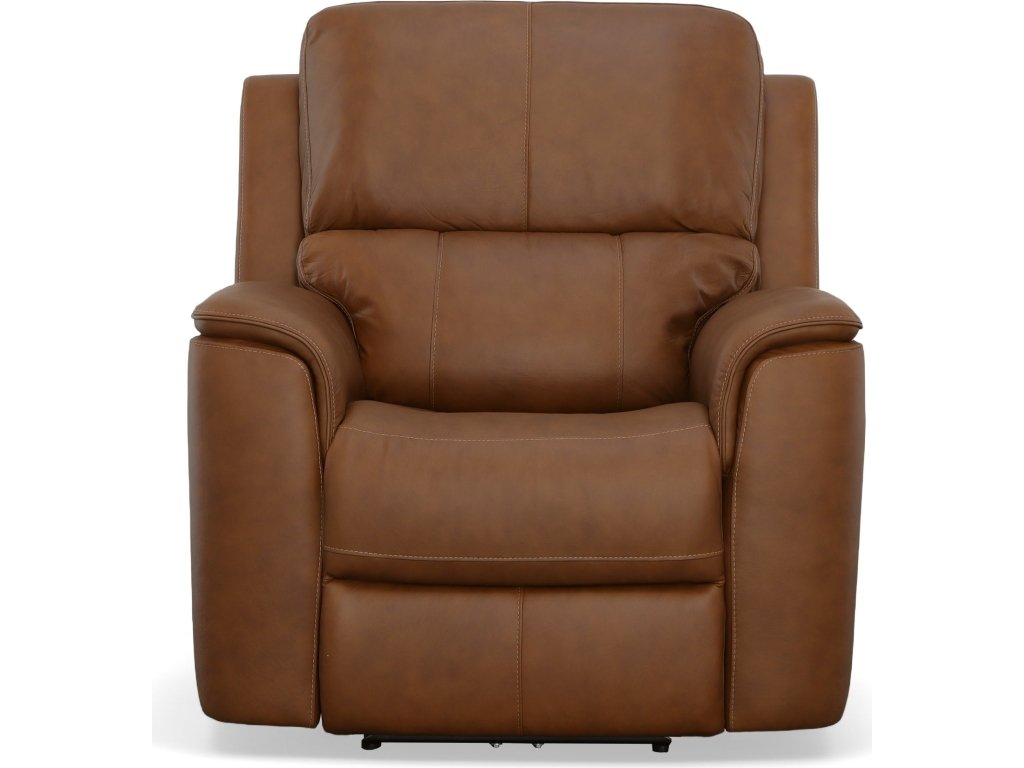 Henry Caramel Leather Power Recliner with Power Headrest & Lumbar - image 1