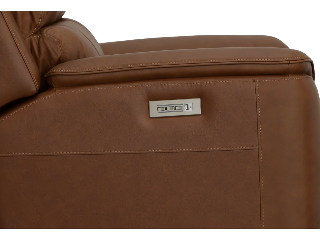 Henry Caramel Leather Power Recliner with Power Headrest & Lumbar - image 4