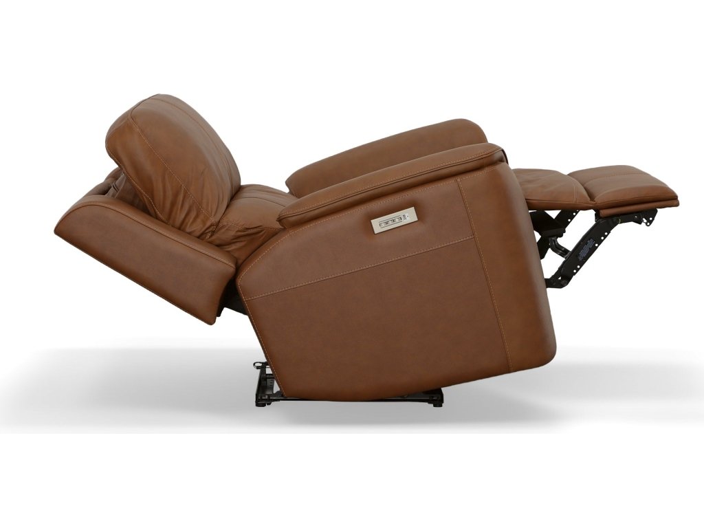 Henry Caramel Leather Power Recliner with Power Headrest & Lumbar - image 5