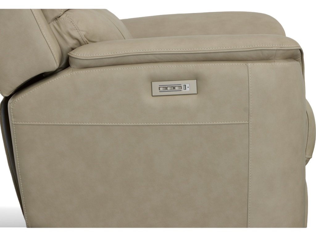 Henry Beige Leather Power Recliner with Power Headrest & Lumbar - image 4