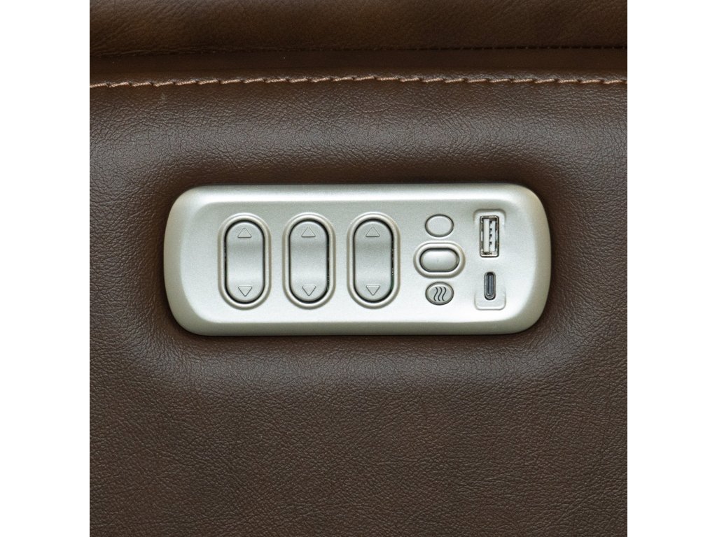 Henry Burnt Umber Leather Power Swivel Gliding Recliner with Power Headrest, Lumbar, Heat & Massage - image 7