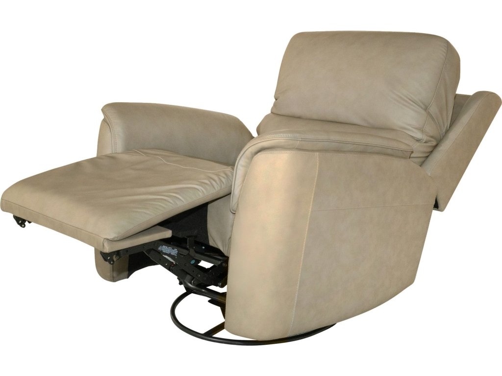 Henry Beige Leather Power Swivel Gliding Recliner with Power Headrest, Lumbar, Heat & Massage - image 5