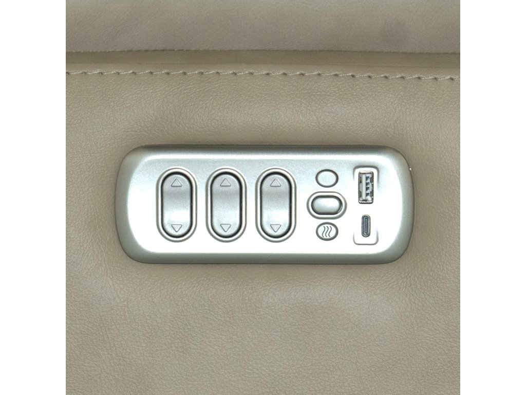 Henry Beige Leather Power Swivel Gliding Recliner with Power Headrest, Lumbar, Heat & Massage - image 7