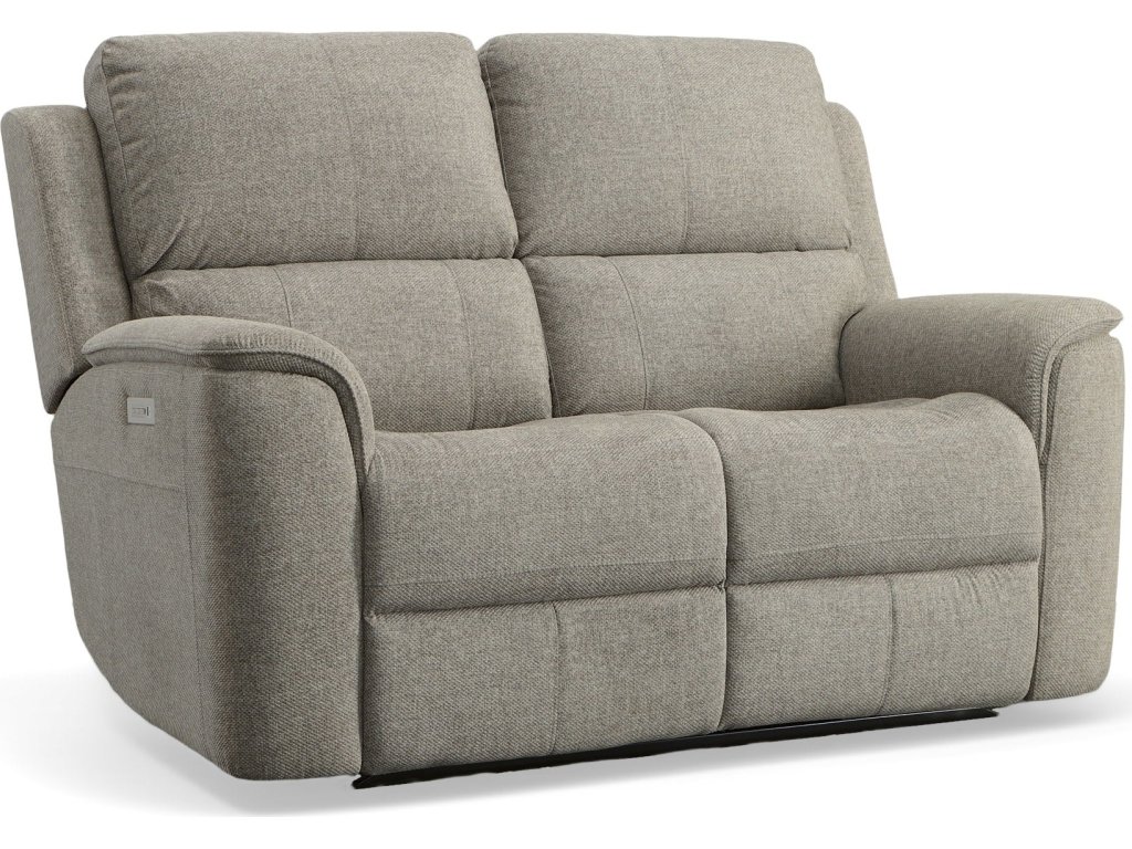 Henry Fog Fabric Power Reclining Loveseat with Power Headrests & Lumbar - main image
