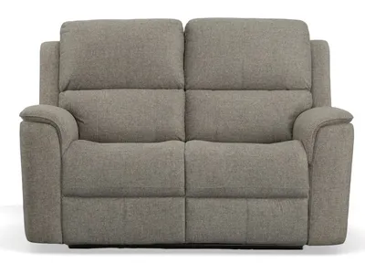 Henry Fog Fabric Power Reclining Loveseat with Power Headrests & Lumbar