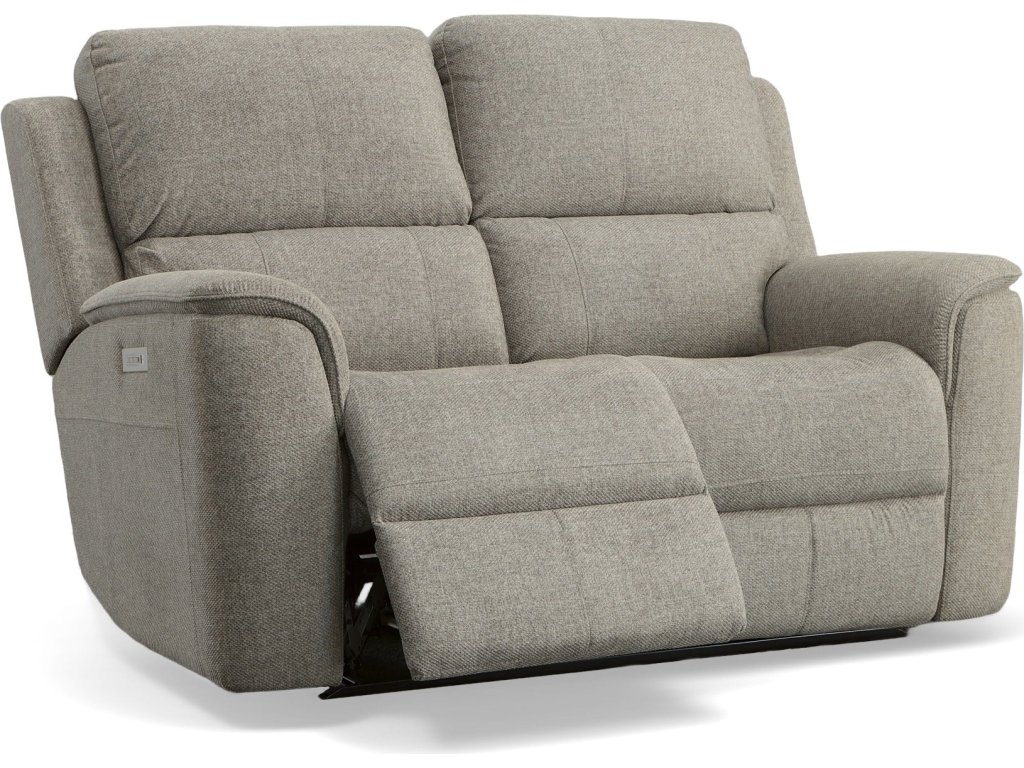 Henry Fog Fabric Power Reclining Loveseat with Power Headrests & Lumbar - image 3