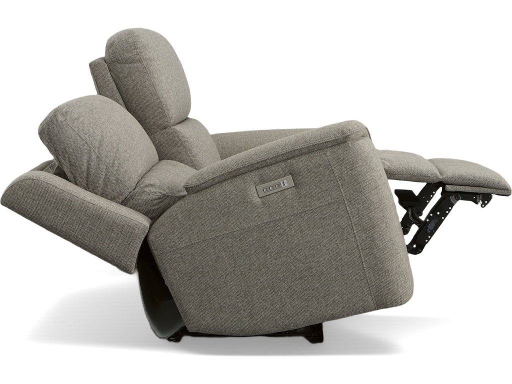 Henry Fog Fabric Power Reclining Loveseat with Power Headrests & Lumbar - image 5