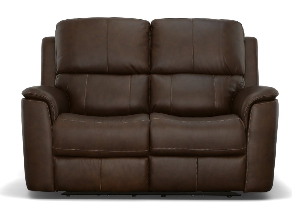 Henry Burnt Umber Leather Power Reclining Loveseat with Power Headrests & Lumbar - image 2