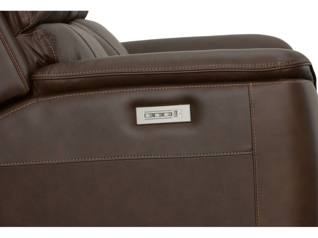 Henry Burnt Umber Leather Power Reclining Loveseat with Power Headrests & Lumbar - image 5