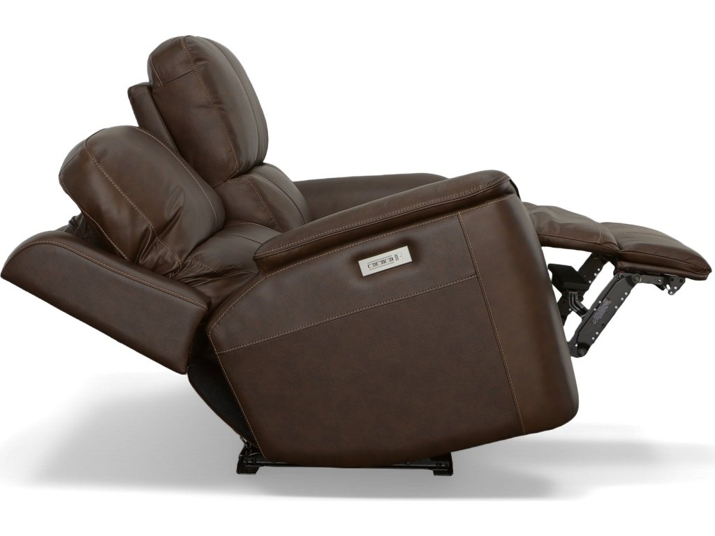Henry Burnt Umber Leather Power Reclining Loveseat with Power Headrests & Lumbar - image 6