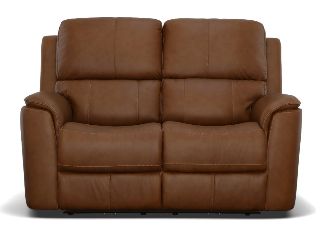 Henry Caramel Leather Power Reclining Loveseat with Power Headrests & Lumbar - image 2