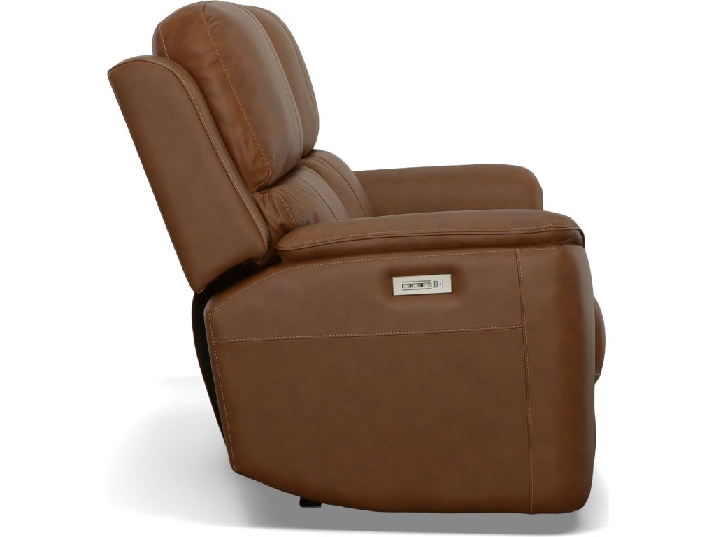 Henry Caramel Leather Power Reclining Loveseat with Power Headrests & Lumbar - image 3