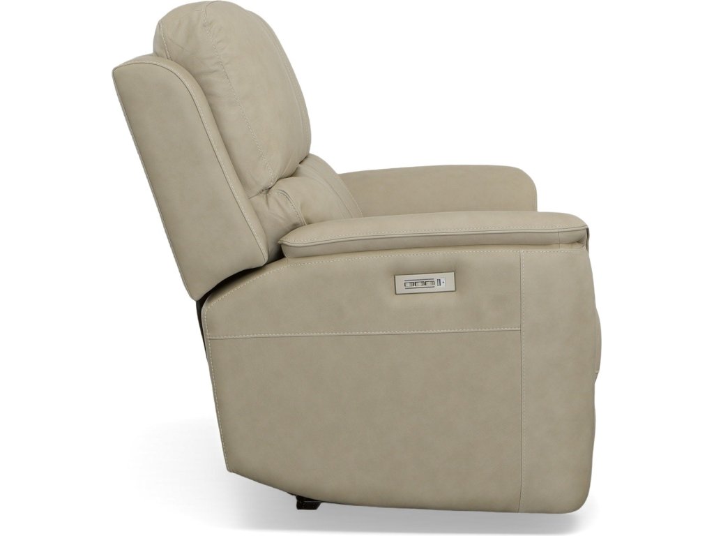 Henry Beige Leather Power Reclining Loveseat with Power Headrests & Lumbar - image 2