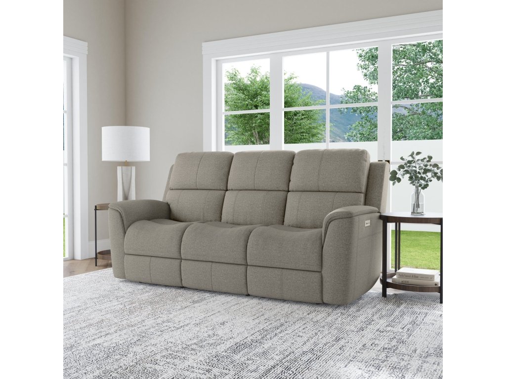 Henry Fog Fabric Power Reclining Sofa with Power Headrests & Lumbar - image 4