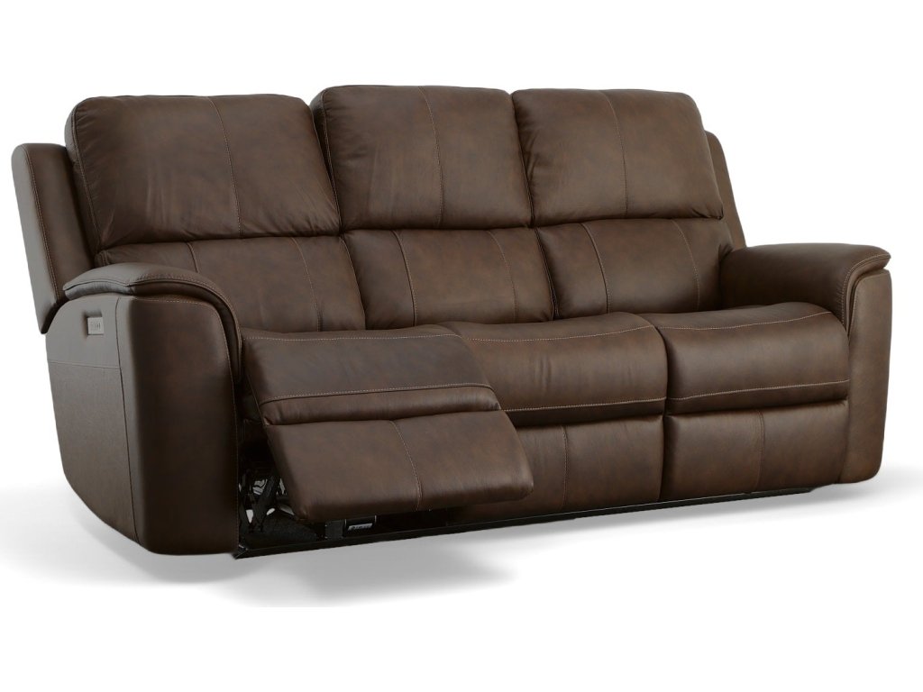 Henry Burnt Umber Leather Power Reclining Sofa with Power Headrests & Lumbar - image 4
