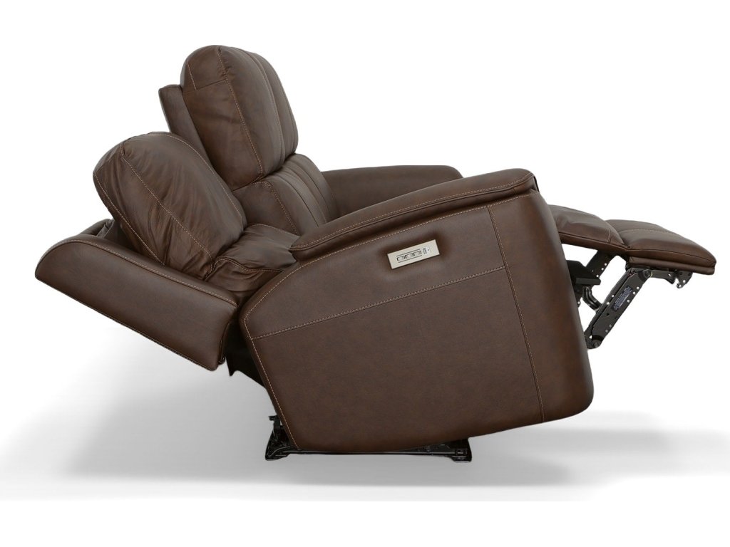 Henry Burnt Umber Leather Power Reclining Sofa with Power Headrests & Lumbar - image 6