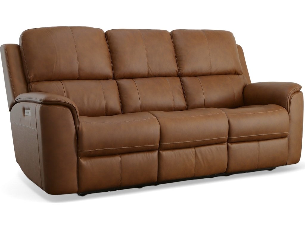 Henry Caramel Leather Power Reclining Sofa with Power Headrests & Lumbar - main image