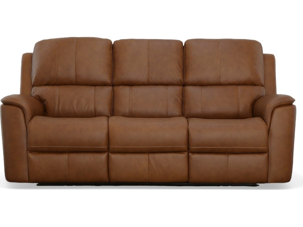 Henry Caramel Leather Power Reclining Sofa with Power Headrests & Lumbar - image 2