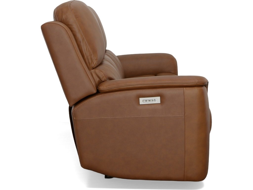 Henry Caramel Leather Power Reclining Sofa with Power Headrests & Lumbar - image 3