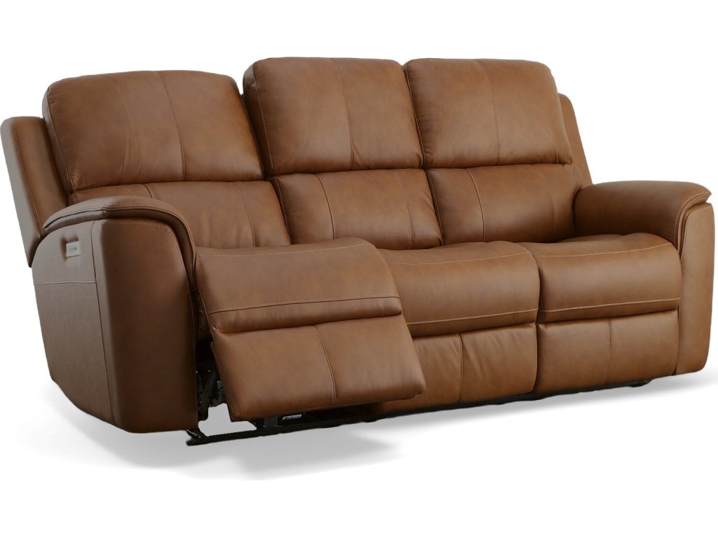 Henry Caramel Leather Power Reclining Sofa with Power Headrests & Lumbar - image 4