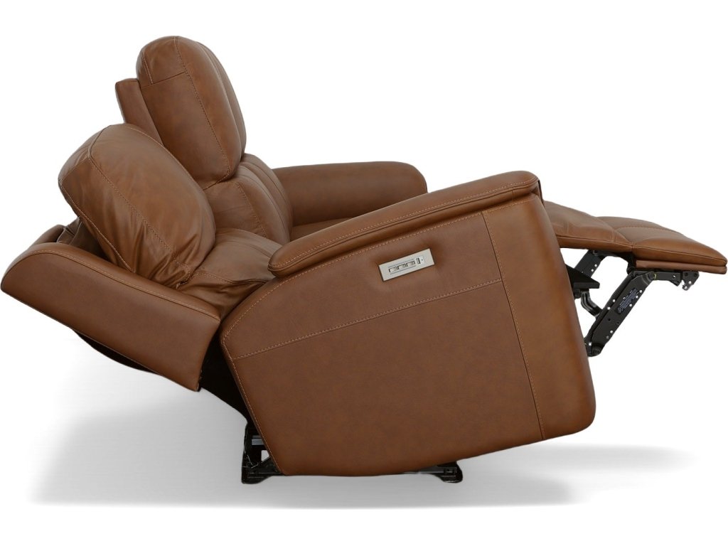 Henry Caramel Leather Power Reclining Sofa with Power Headrests & Lumbar - image 6