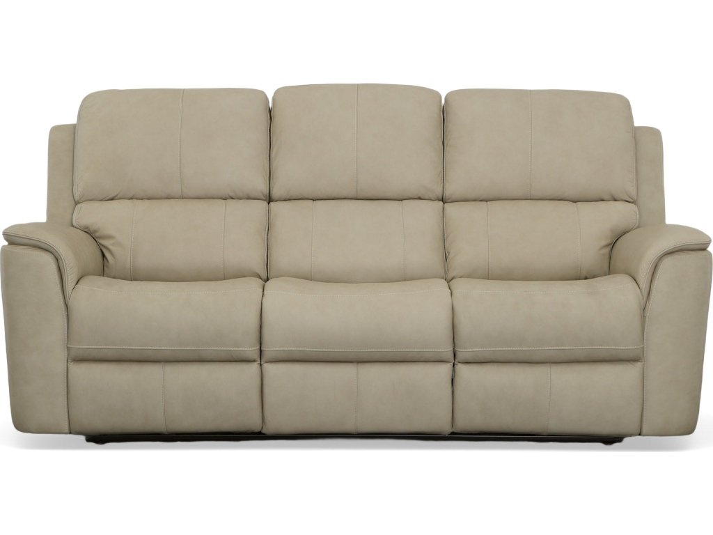 Henry Beige Leather Power Reclining Sofa with Power Headrests & Lumbar - image 1