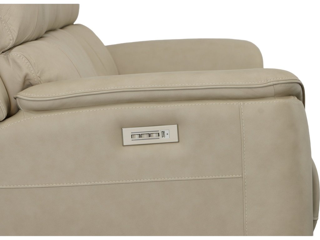 Henry Beige Leather Power Reclining Sofa with Power Headrests & Lumbar - image 4