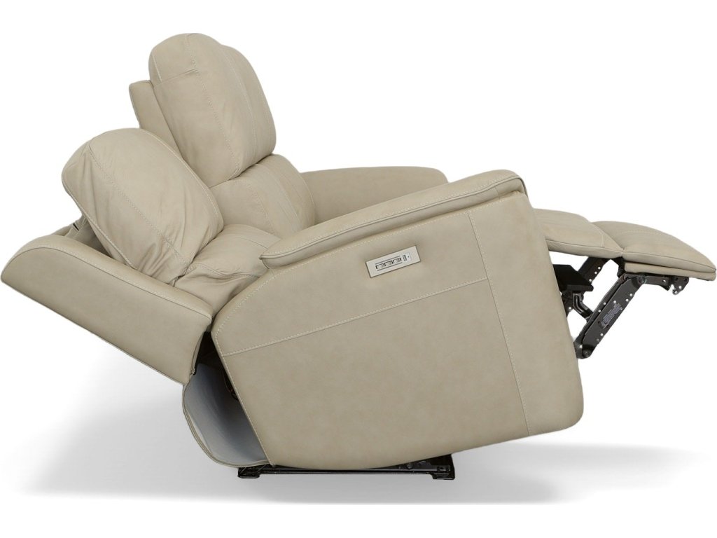 Henry Beige Leather Power Reclining Sofa with Power Headrests & Lumbar - image 5