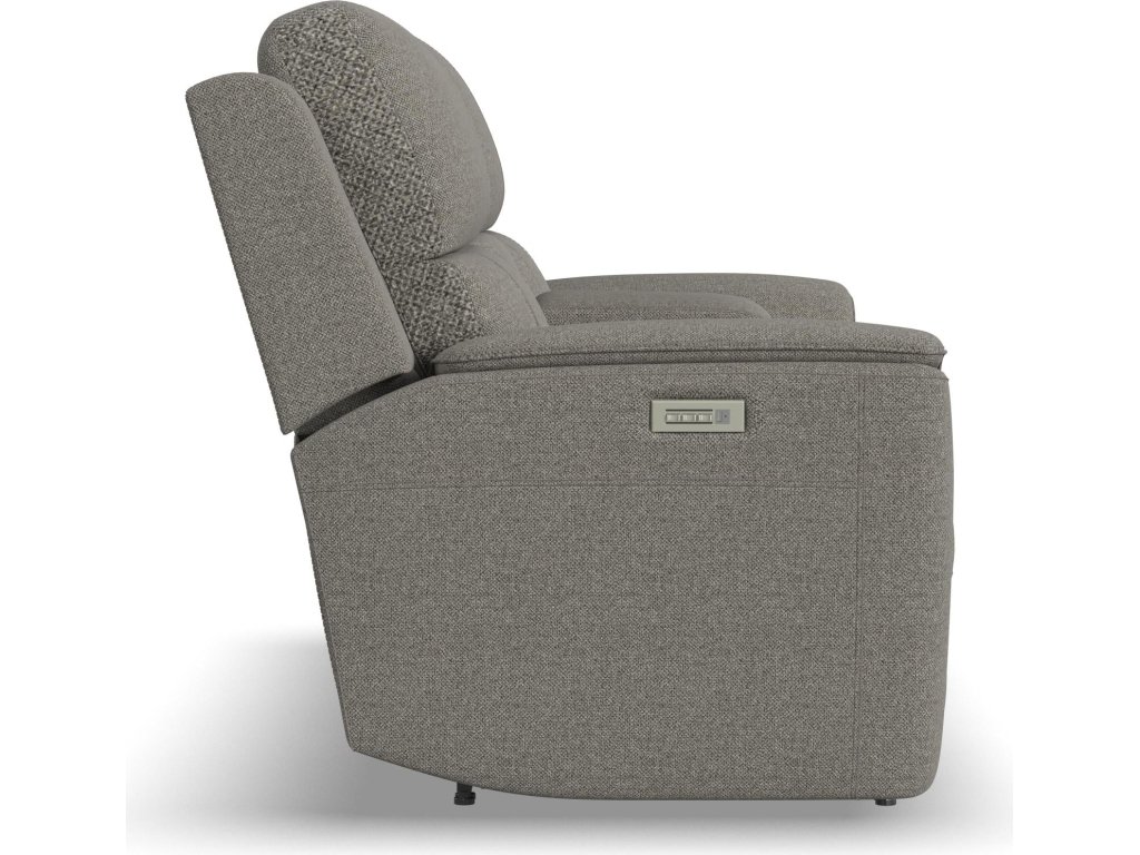 Henry Fog Fabric Power Reclining Loveseat with Console & Power Headrests & Lumbar - image 3