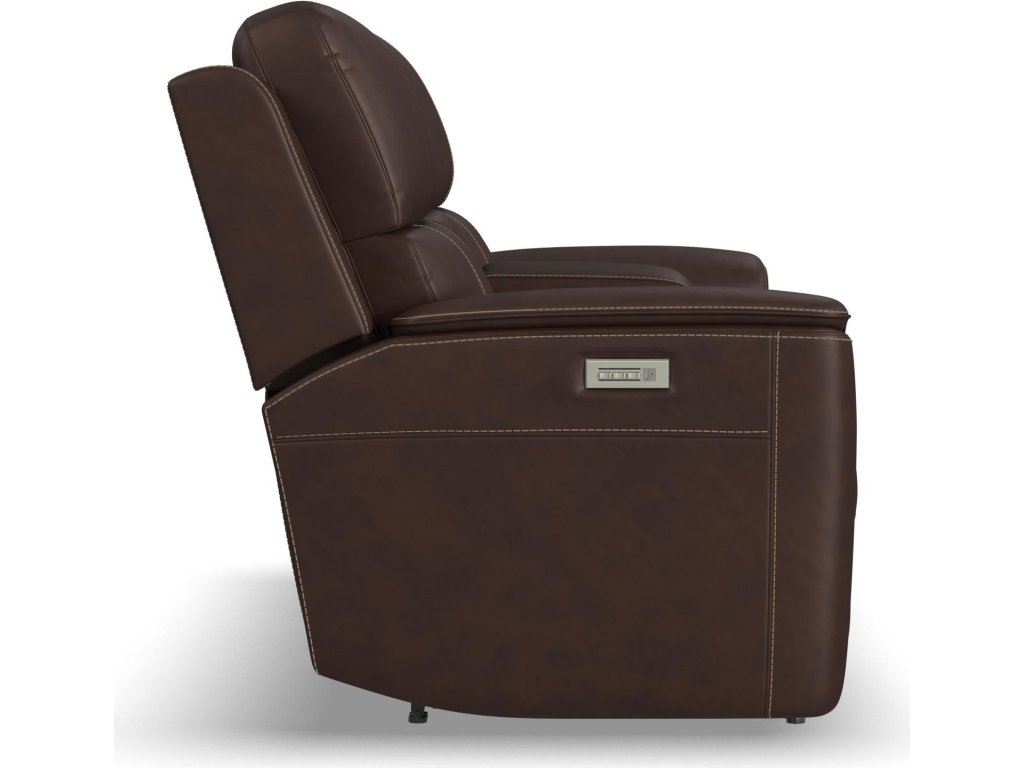 Henry Burnt Umber Leather Power Reclining Loveseat with Console & Power Headrests & Lumbar - image 4