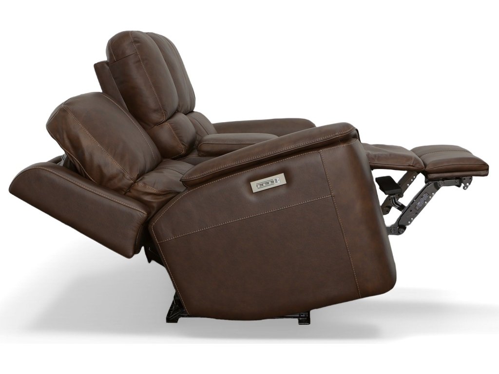 Henry Burnt Umber Leather Power Reclining Loveseat with Console & Power Headrests & Lumbar - image 6